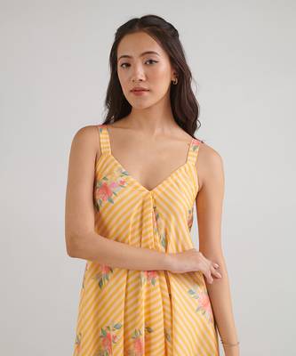 Yellow printed rayon jumpsuit 2