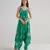 Green printed rayon jumpsuit
