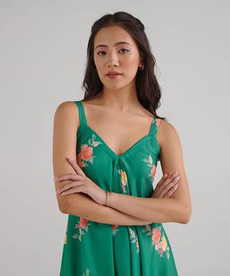 Green printed rayon jumpsuit 2