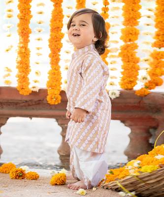 Purple cotton printed foil kurta and dhoti pant set 3
