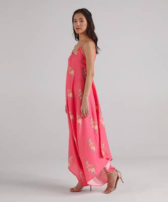 Pink printed rayon jumpsuit 3