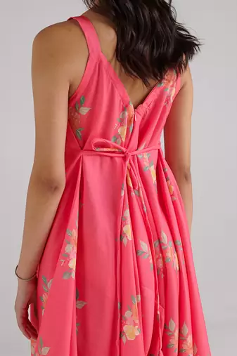 Pink printed rayon jumpsuit