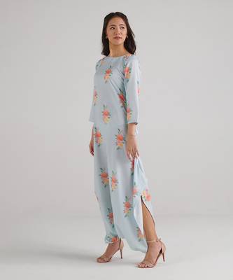 Blue printed rayon jumpsuit 3
