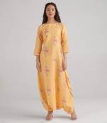 Yellow printed rayon jumpsuit