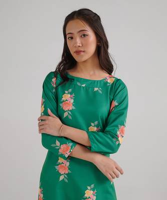 Green printed rayon jumpsuit 2