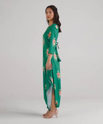 Green printed rayon jumpsuit 3