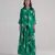 Green printed swiss satin dress