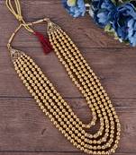   groom sherwani necklace layered Moti mala for wedding | groom mala with brooch set	