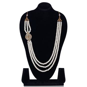   pearl beads dulha groom sherwani mala for   for wedding | layered mala | perfect for groom 3