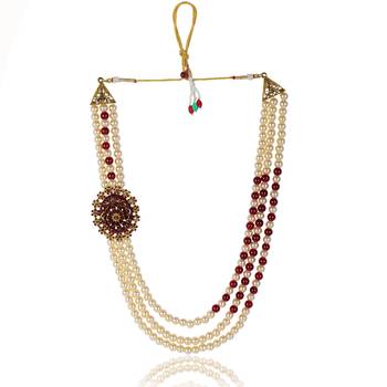   pearl beads dulha groom sherwani mala for   for wedding | layered mala | perfect for groom 2