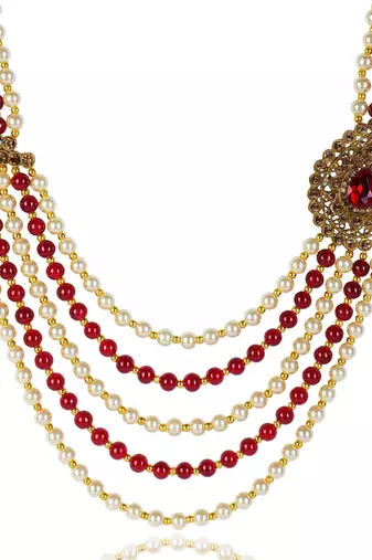   pearl beads dulha groom sherwani mala for   for wedding | Layered mala | perfect for groom