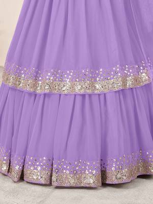 lavender sequins georgette wedding lehenga set choli with dupatta with dupatta 7