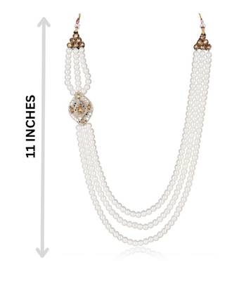   pearl beads dulha groom sherwani mala for   for wedding | layered mala | perfect for groom 4