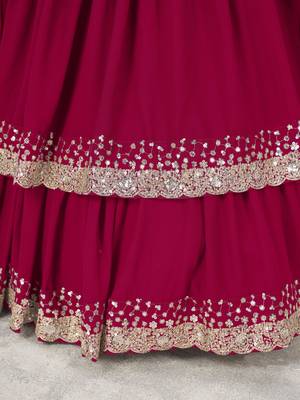  pink sequins georgette lehenga set choli with dupatta with dupatta 7