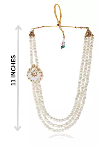   pearl beads dulha groom sherwani mala for   for wedding | layered mala | perfect for groom