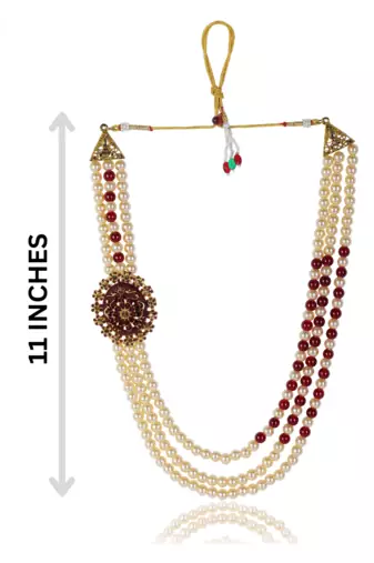   pearl beads dulha groom sherwani mala for   for wedding | layered mala | perfect for groom