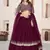 purple sequins georgette lehenga set choli with dupatta
