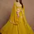 Yellow Sequined Embroidered work Faux Georgette Fabric Flared Lehenga Choli with Dupatta.