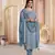 Grey embroidered chinon silk salwar suit