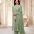 Green embroidered chinon silk salwar suit