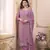 Purple embroidered chinon silk salwar suit