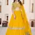 yellow sequins georgette lehenga set choli with dupatta