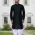 Navy blue art silk solid kurta patiala for men's indian traditional ethnic wear