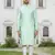 Pista green art silk embroidered kurta churidar for men's indian traditional ethnic wear