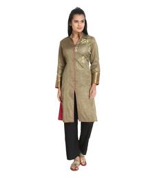 Khaki Jacket style Kurta