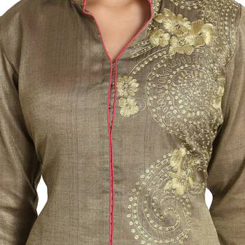 Khaki Jacket style Kurta 2