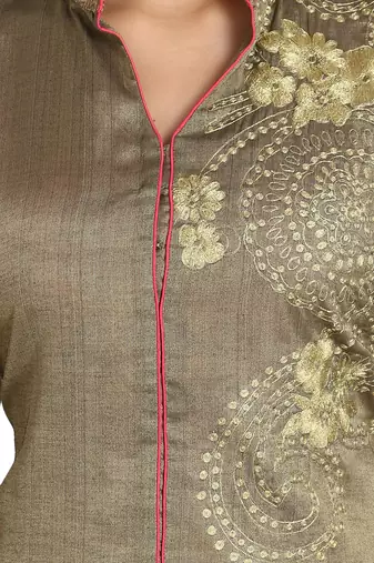 Khaki Jacket style Kurta