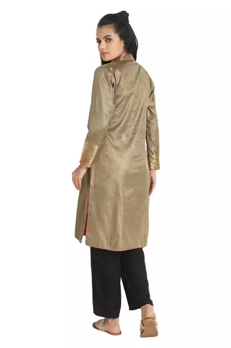 Khaki Jacket style Kurta