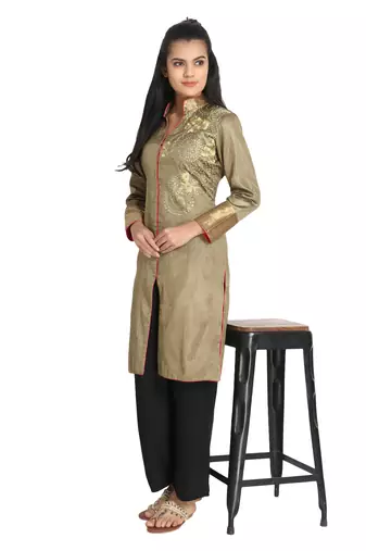 Khaki Jacket style Kurta