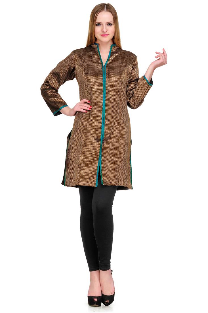 Black Brocade Jacket Style Kurta