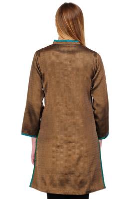 Black Brocade Jacket Style Kurta 3