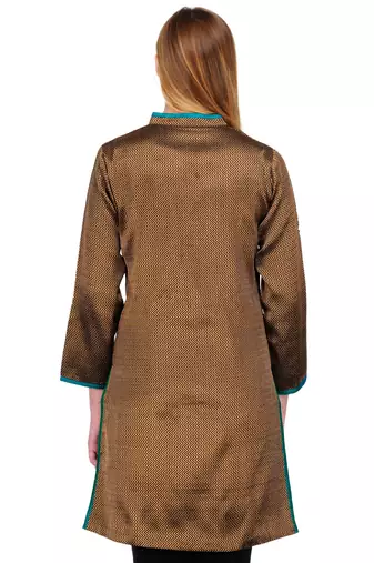 Black Brocade Jacket Style Kurta