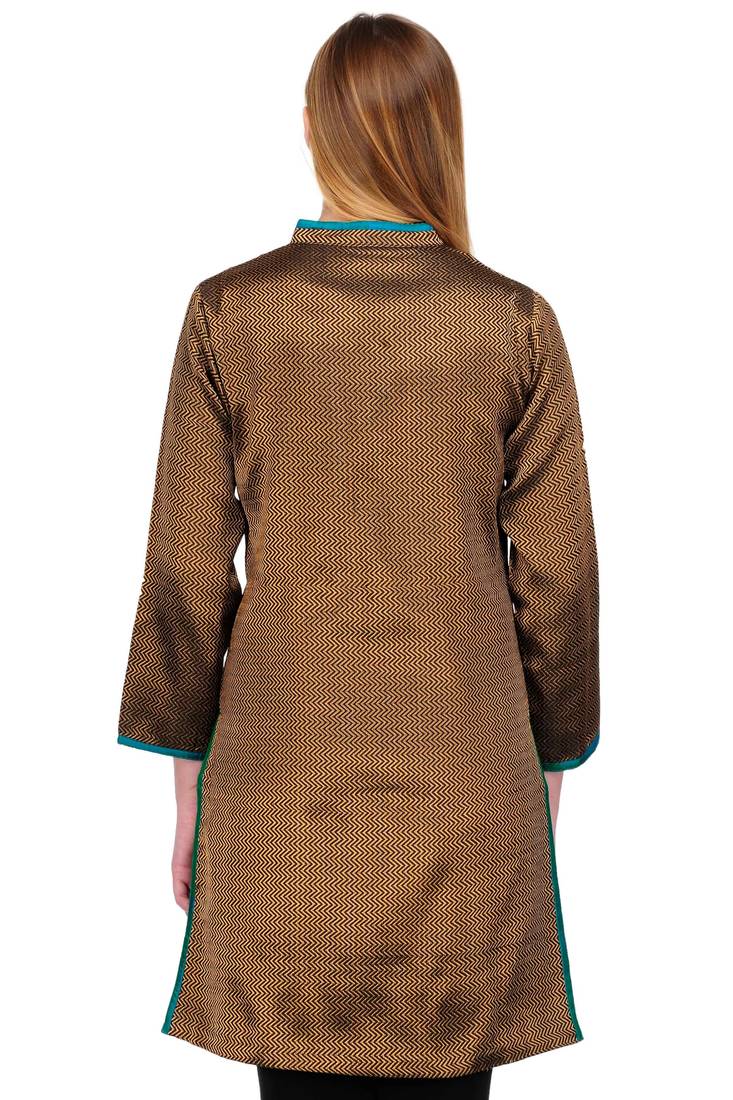Black Brocade Jacket Style Kurta