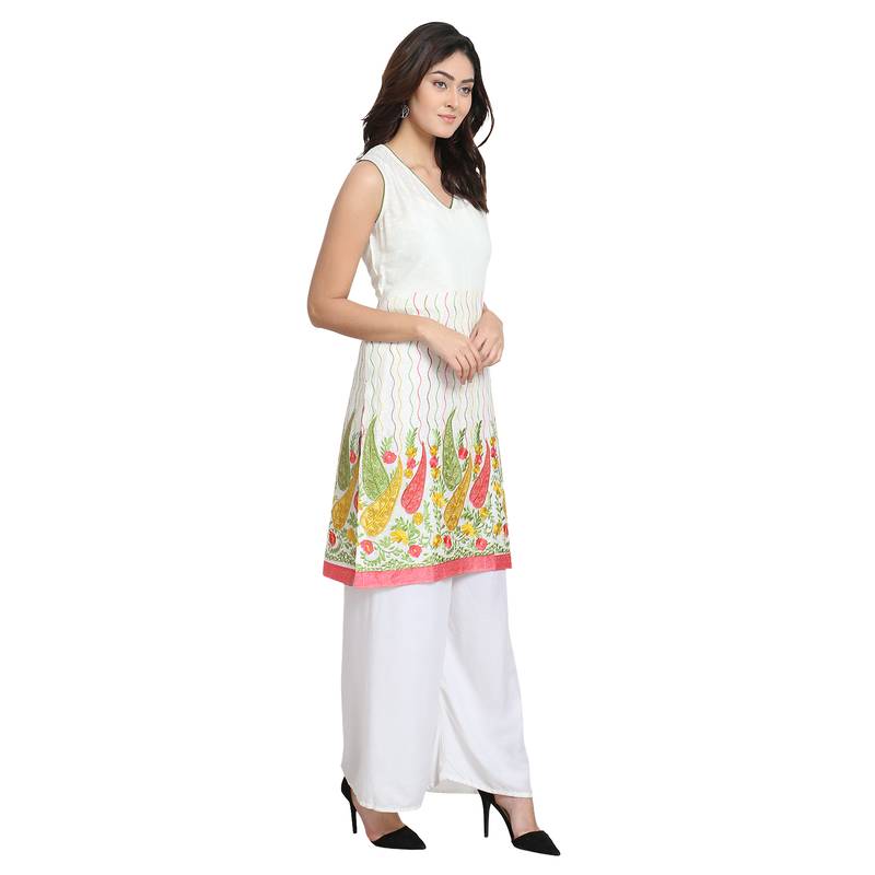 Ivory Paisley Embroidery Kurta