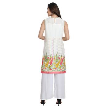 Ivory Paisley Embroidery Kurta 3