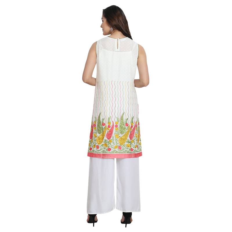 Ivory Paisley Embroidery Kurta