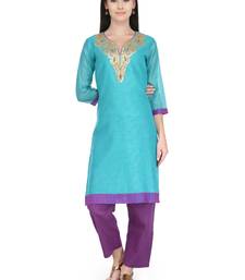 Blue Gota Embroidery Kurta