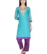 Blue Gota Embroidery Kurta