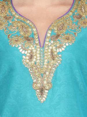 Blue Gota Embroidery Kurta 2