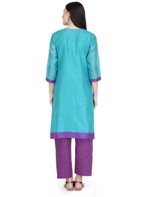 Blue Gota Embroidery Kurta 4