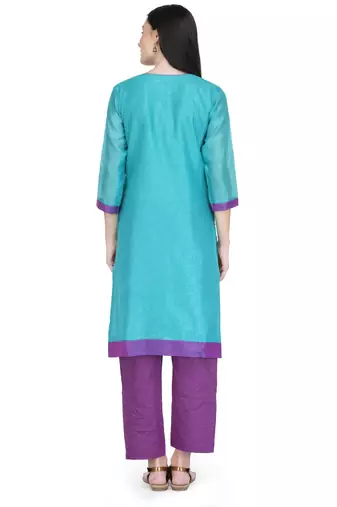 Blue Gota Embroidery Kurta