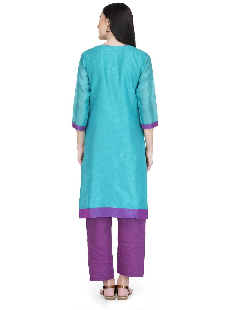 Blue Gota Embroidery Kurta