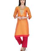 Orange Gota Embroidery Kurta