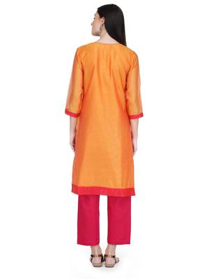 Orange Gota Embroidery Kurta 4