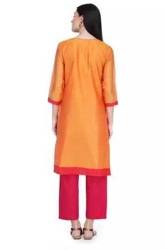 Orange Gota Embroidery Kurta