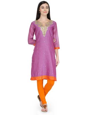 Purple Gota Embroidery Kurta 1
